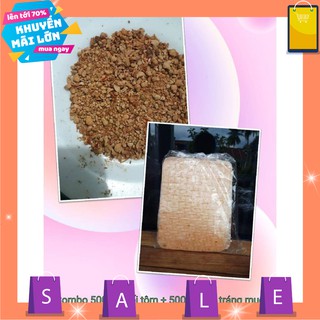 Combo 500g muối tôm + 500g bánh tráng muối tây ninh