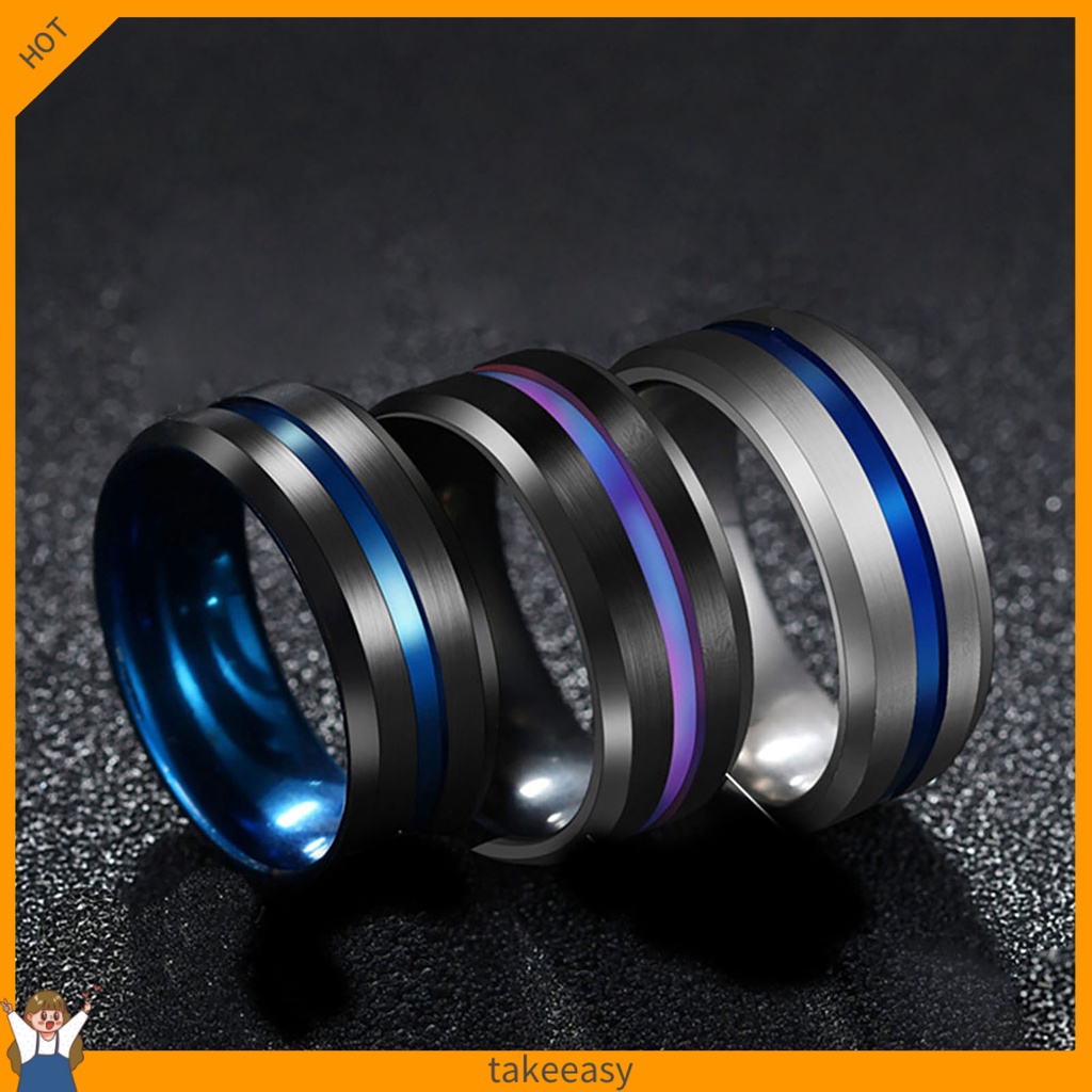 Nhẫn nam nữ chất liệu thép titan kích cỡ 8MM