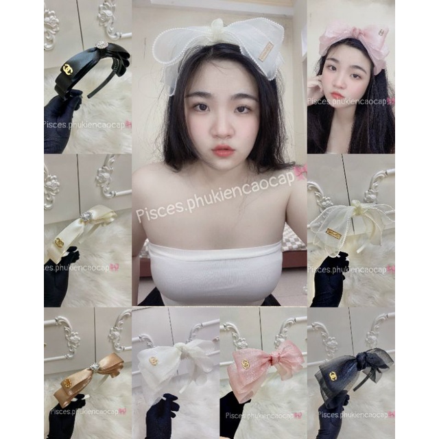 bờm cài tóc nơ to bánh bèo hàng thiết kế đi tiệc cưới siêu đẹp nhiều mẫu (video kèm ảnh thật 100%)