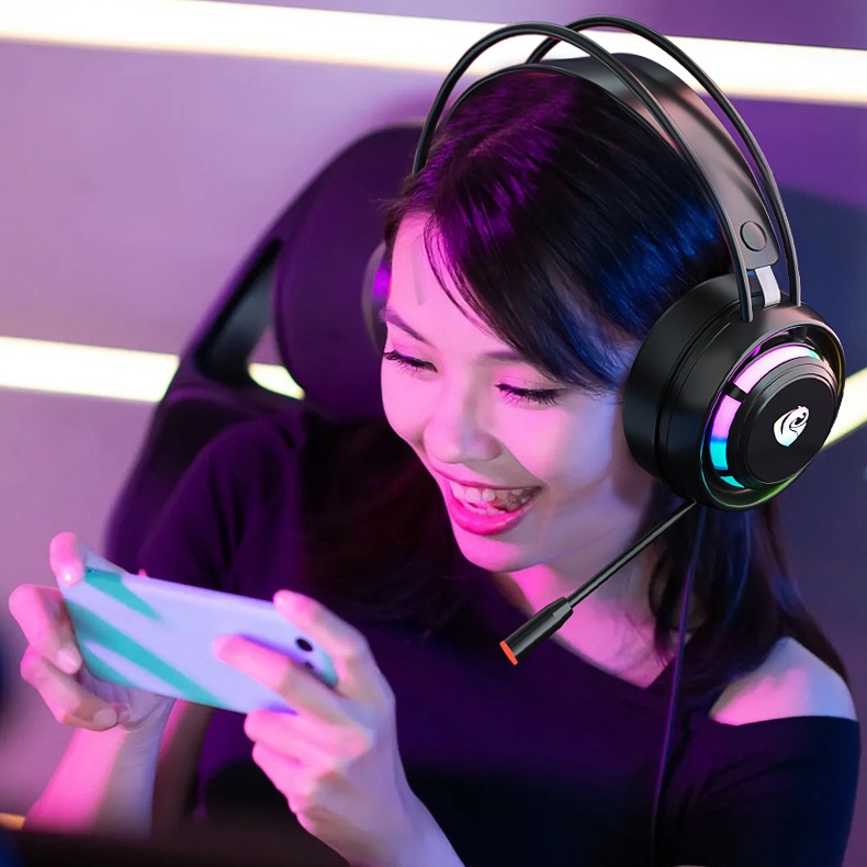 Tai Nghe Chụp Tai PC Chuyên Game Máy Tính K1 Super Gaming Giả Lập 7.1 USB LED RGB Chống Ồn, Tạp Âm, Siêu Bass