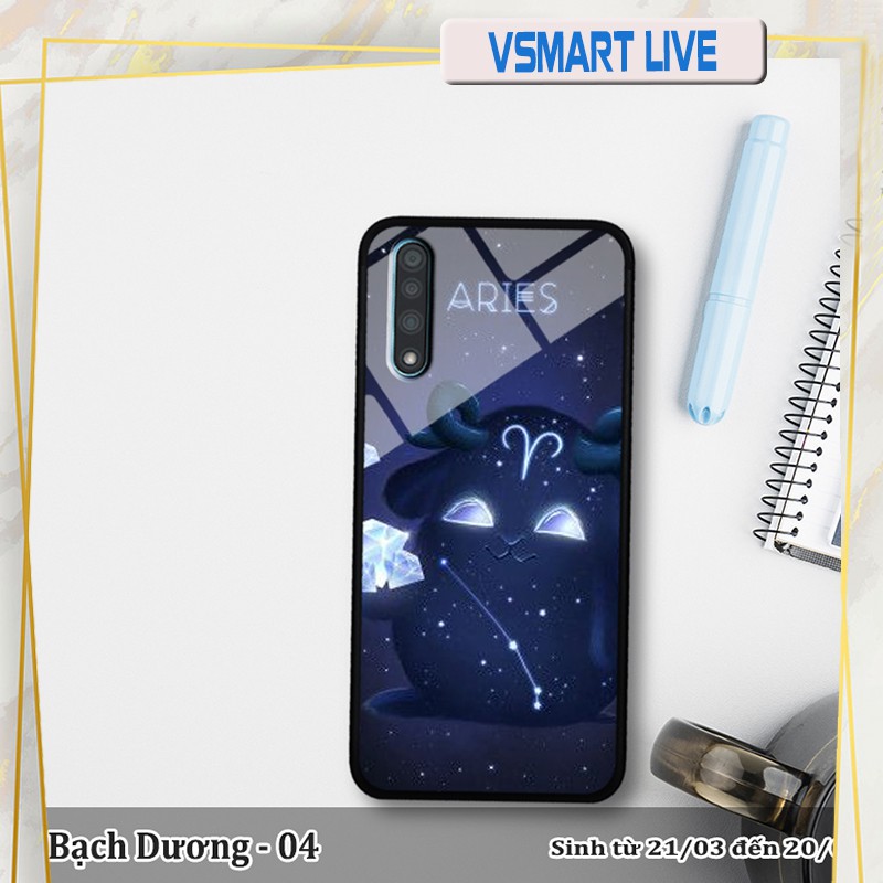 Ốp lưng kính 3D Vsmart Live- cung hoàng đạo