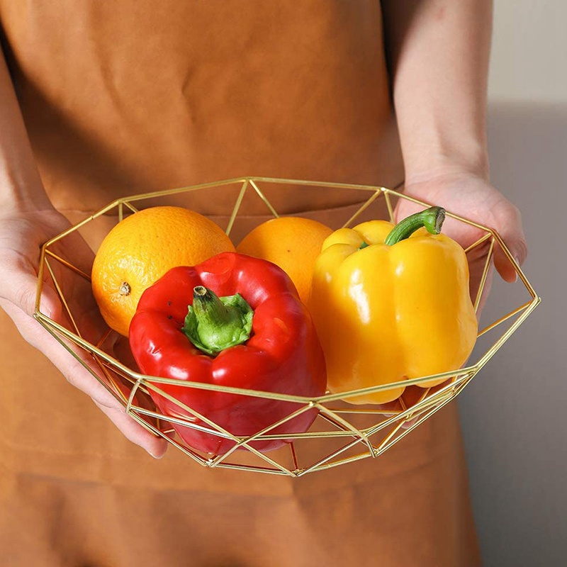 Rổ Đựng Trái Cây / Bánh Mì / Trái Cây Hình Tròn Bằng Dây Kim Loại