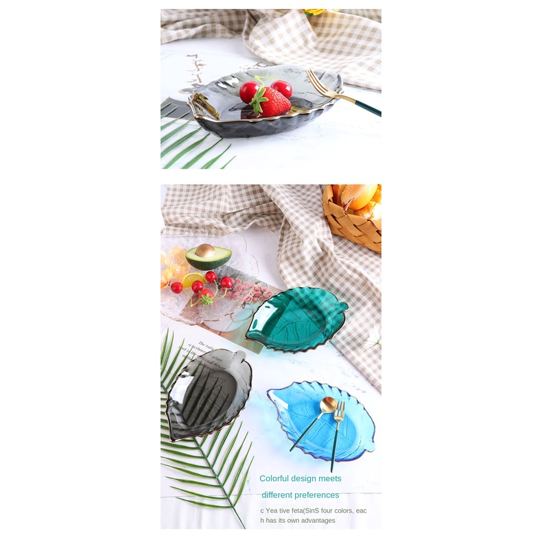 Đĩa Thủy Tinh Hình Chiếc Lá Phong Cách Nhật Bản Đơn Giản Sáng Tạo