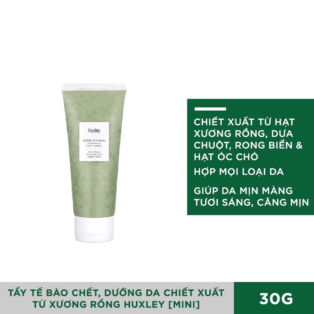 Tẩy tế bào chết Huxley Scrub Mask Therapy 30g chiết xuất từ xương rồng | BigBuy360 - bigbuy360.vn