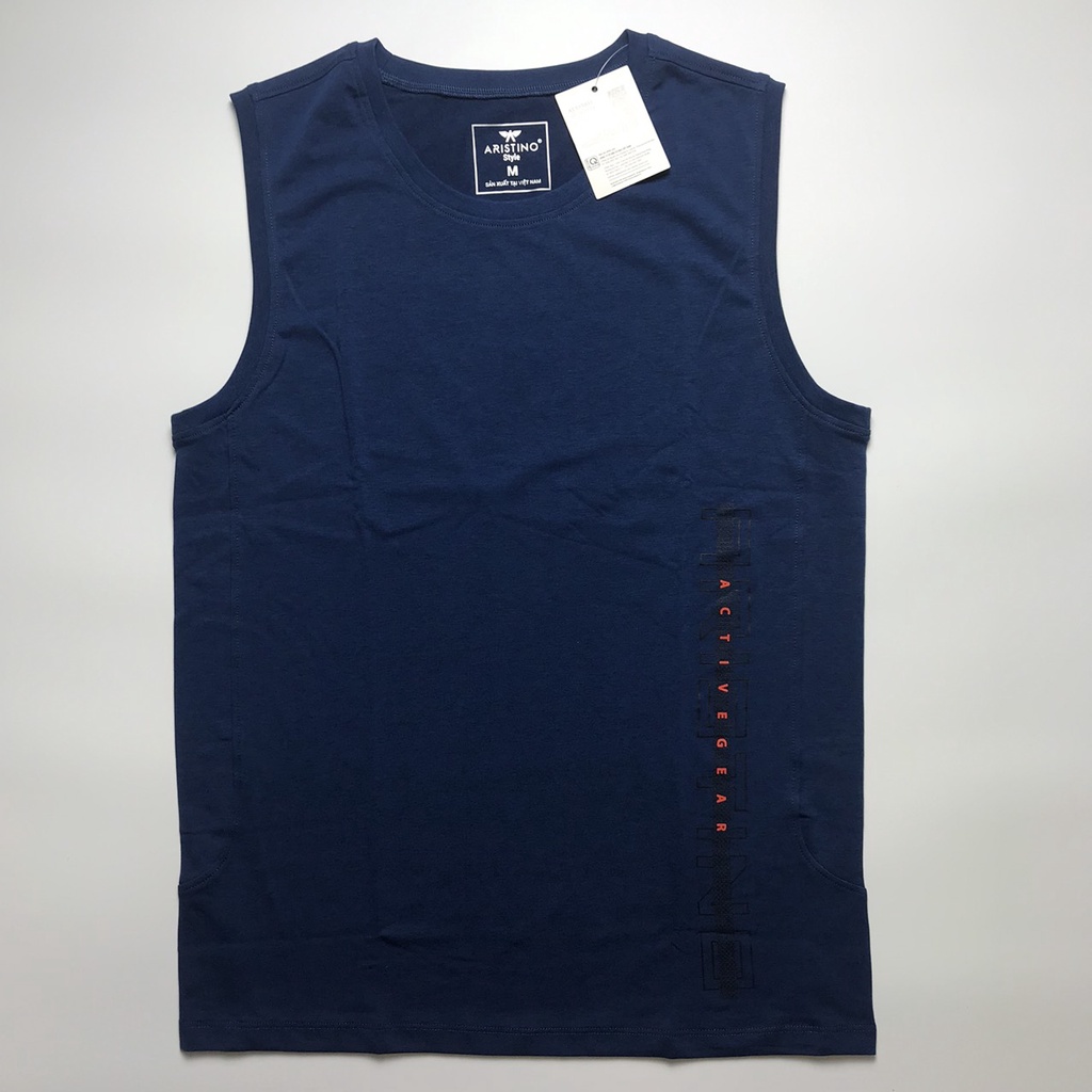 Áo Ba Lỗ Nam Aristino ATT010s1 Thiết Kế Basic Chất Cotton có S/M/L/XL/XXL Khỏe Khoắn