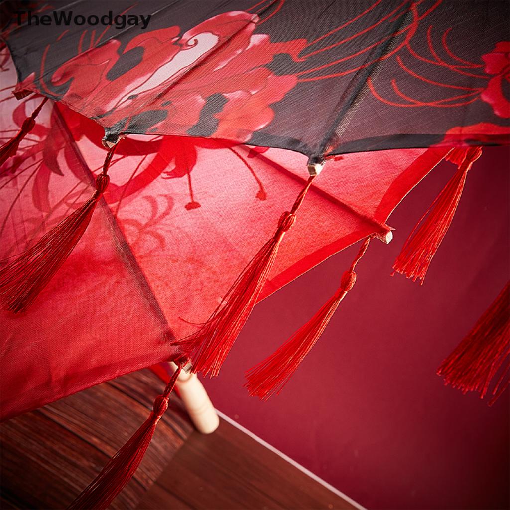 【the】 Other shore flower silk cloth lace umbrella photography props tassel umbrella .