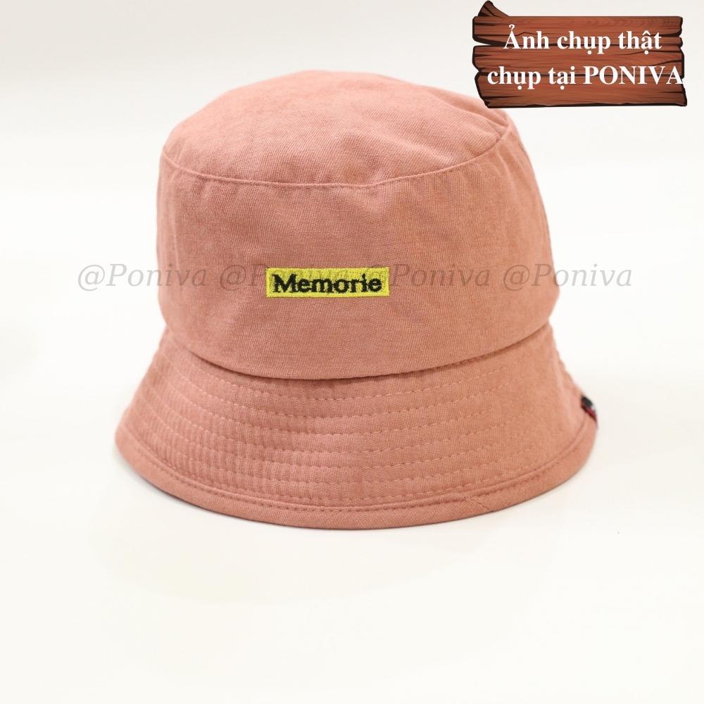 Mũ bucket  ❤️ Nón tai bèo vành cụp thêu chữ MEMORIE nhiều màu sắc form unisex BK03 Ulzzang Thời trang PONIVA siêu hot