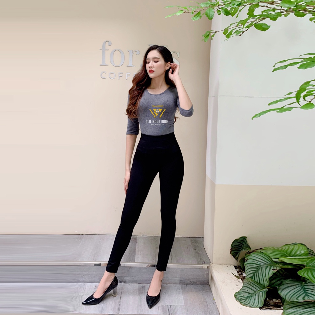 Quần legging nữ dài cạp cao giữ nhiệt legging co dãn 4 chiều Full Hộp BBR