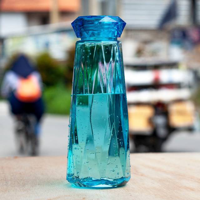 Bình nước thủy tinh kim cương 430ml nhiều màu sắc