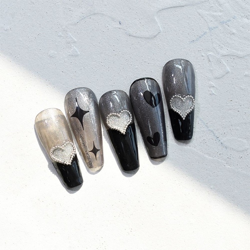 nail box giá rẻ. set 10 móng up mỹ vẽ hoạ tiết và gắn charm bi