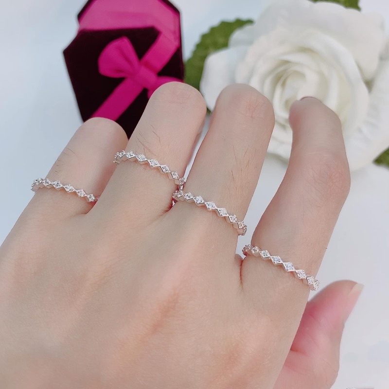 Nhẫn bạc nữ  DaLiA Jewelry biểu đồ hình sin cá tính