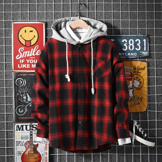 Áo khoác sơ mi nón nỉ from rộng unisex sọc caro đi nắng cách nhiệt tốt mẫu hót 2024.