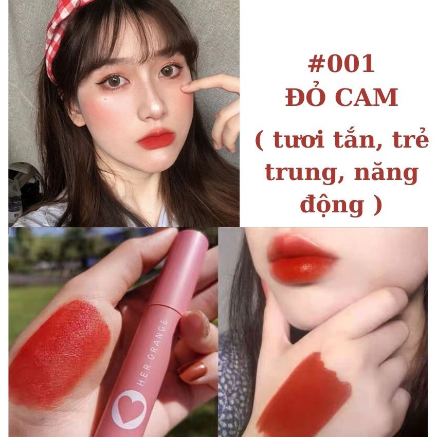 Son kem lì herorange tint chính hãng nội địa trung son dưỡng lên màu lâu trôi inuka.store.