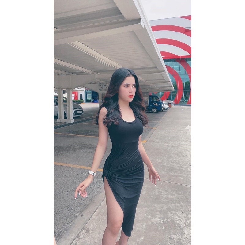 Váy body xoắn hông