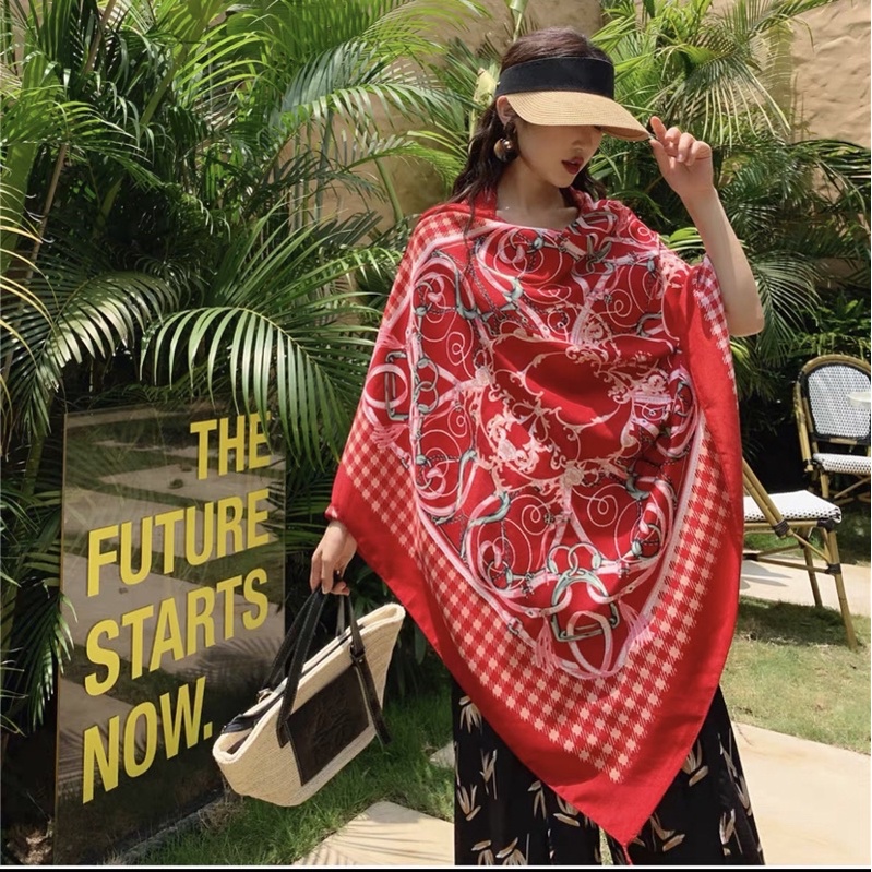 Khăn choàng cổ du lịch in hoa văn size 90x180cm