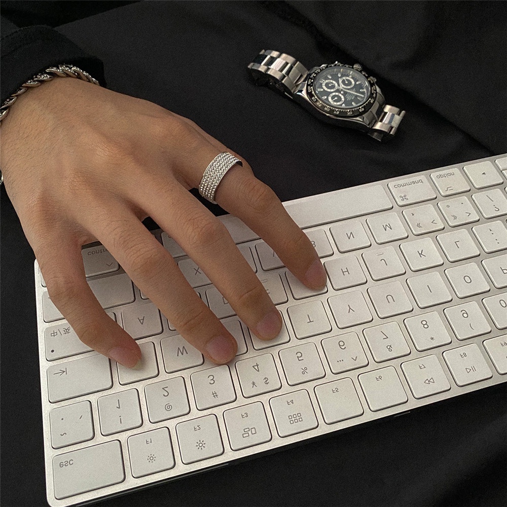 Nhẫn đính đá phong cách hiphop Âu Mỹ thời trang cho nam và nữ