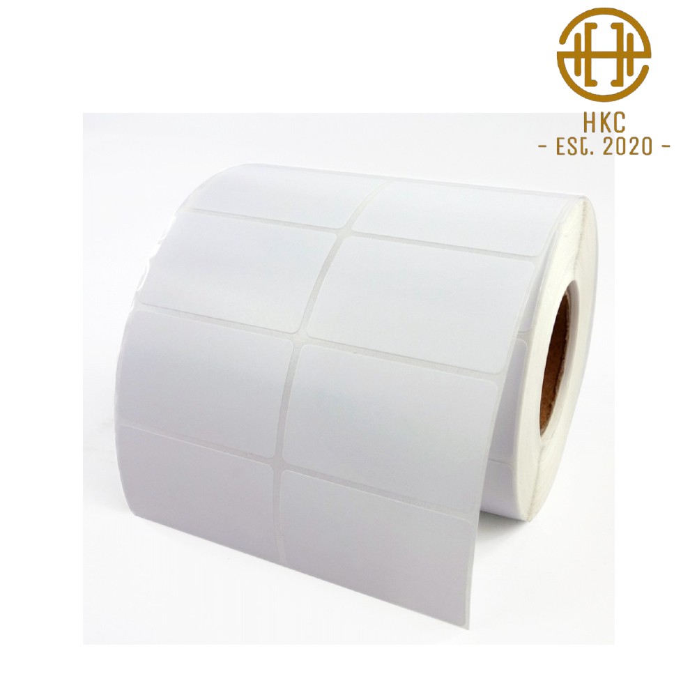 Giấy In Mã Vạch 2 Tem 50x30 mm In Nhiệt (Cuộn 30 Mét)