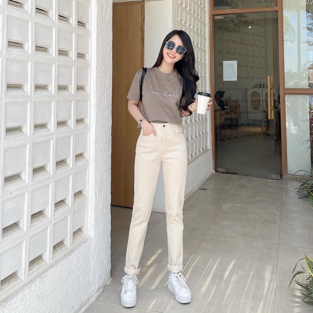 QUẦN JEANS BAGGY KEM BASIC ZAREEN JEA116