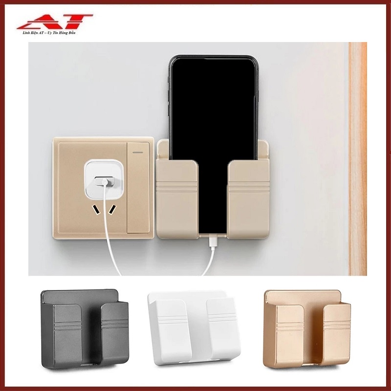 KỆ DÁN TƯỜNG ĐỂ ĐIỆN THOẠI/REMOTE CÓ KHE LUỒN DÂY SẠC (không khoan tường)
