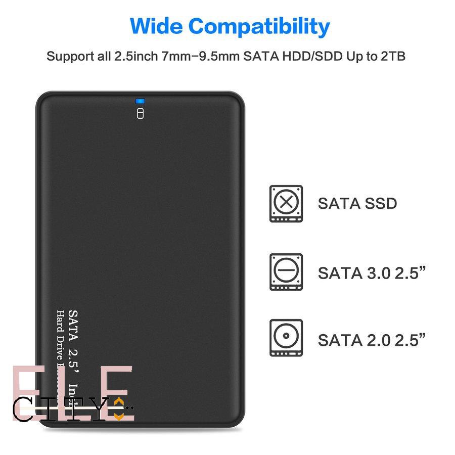 ✨COD✨2.5-Inch Mobile Hard Disk Case Support 2TB HDD SATA to USB 3.0 SSD HDD