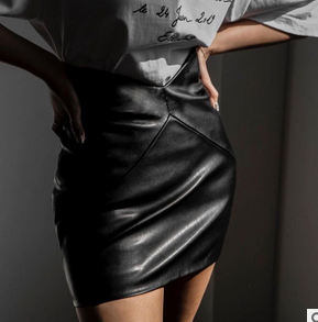 Chân Váy Da Pu Lưng Cao Màu Trơn Thời Trang Cho Nữ | BigBuy360 - bigbuy360.vn