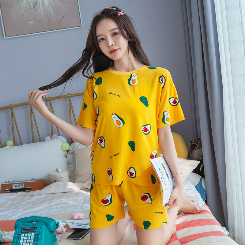 áo nữ đồ bộ pyjama Đồ mặc nhà pijama Set Đồ Ngủ Vải Phi Bóng Họa Tiết Hoạt Hình Quyến Rũ Cho Nữ đồ ngủ nữ tiểu thư dễ thương lụa sexy cute bigsize dài tay hai 2 dây