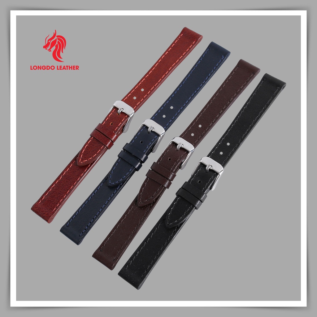 Dây đồng hồ da nữ đẹp chống thấm nước - Đủ size 12/14/16/18/20/22/24 - Thương hiệu Longdo Leather - FLEXIBLE