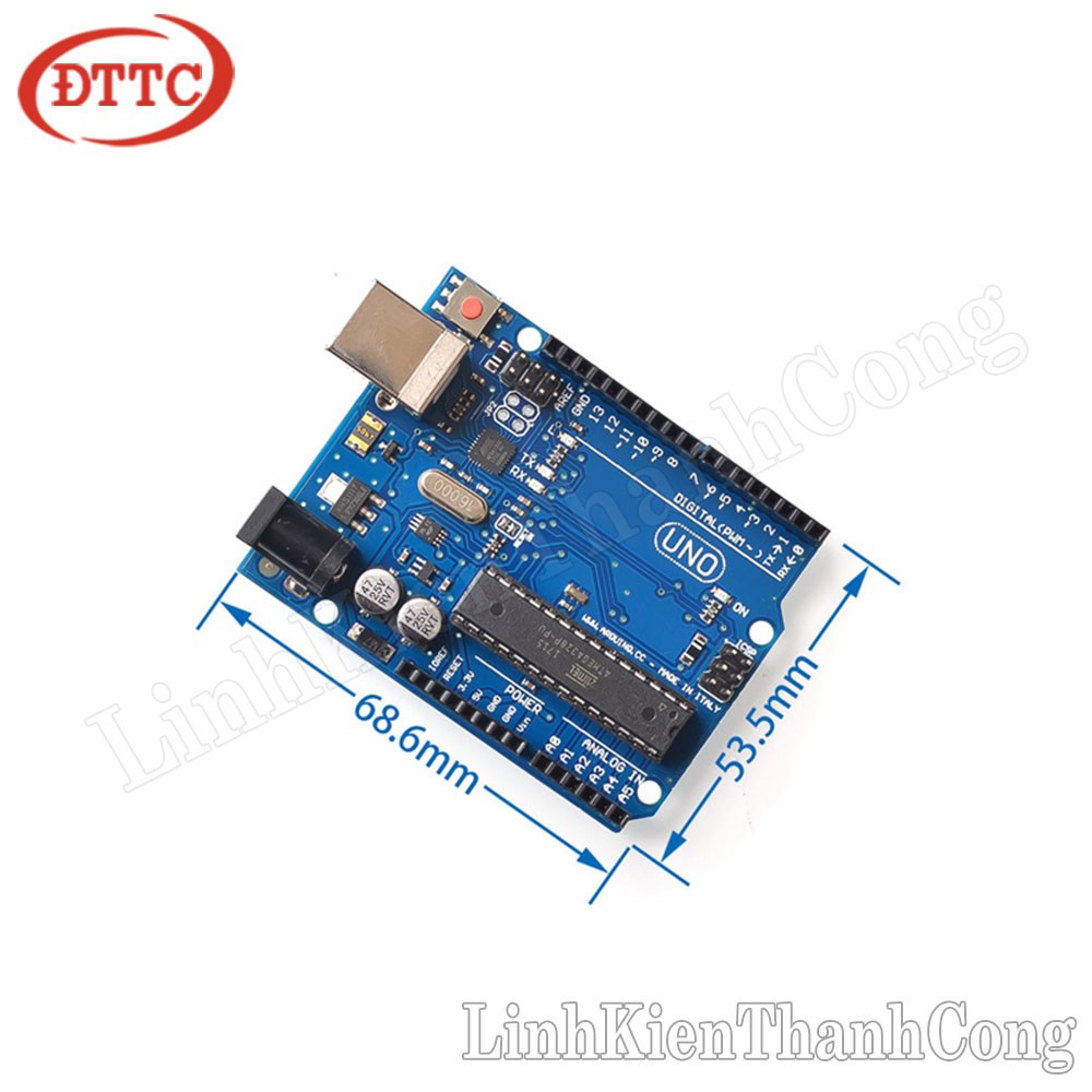 Kit Arduino Uno R3 Chíp Cắm Atmega328P + Cáp USB