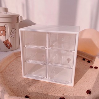 tủ nhỏ đựng đồ trang trí decor, đựng băng keo dán dễ thương 6 ngăn
