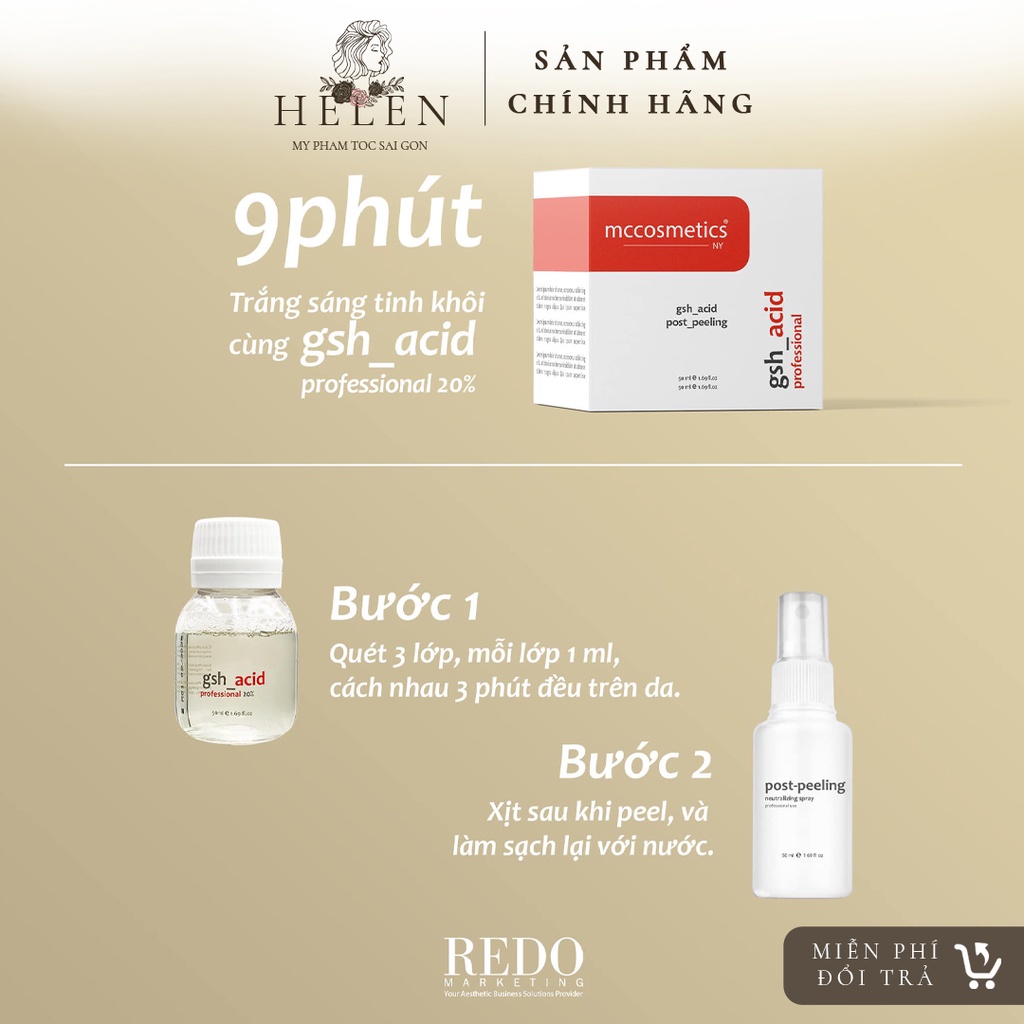 Peel GSH MCCM & MCCOSMETIC Tái tạo giúp trắng sáng da-Tạm biệt nám