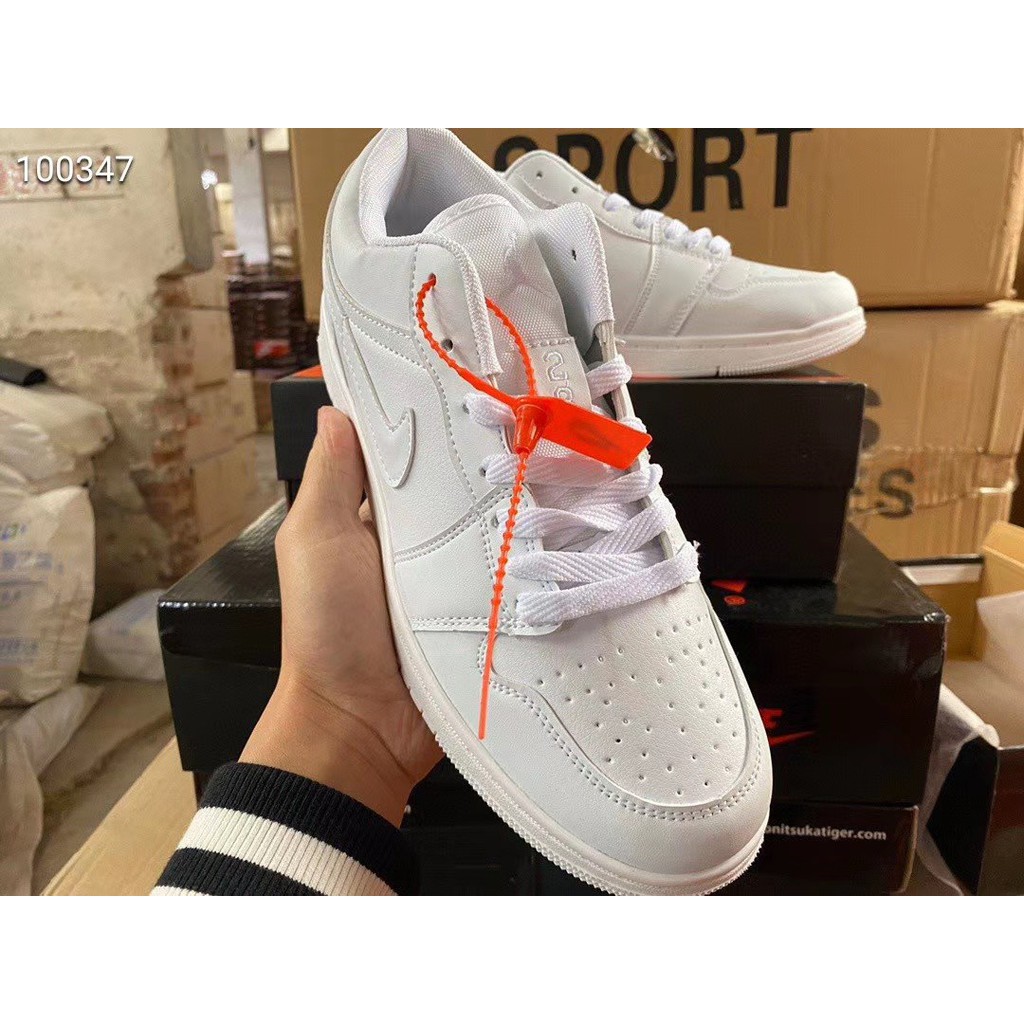 [Fullbox+Bill+Tag] Giày Sneaker Jordan 1 Triple White Low Full Trắng Cổ Thấp (Freeship)