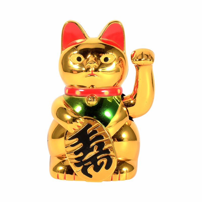 Mèo vàng thần tài vẫy tay phong thủy