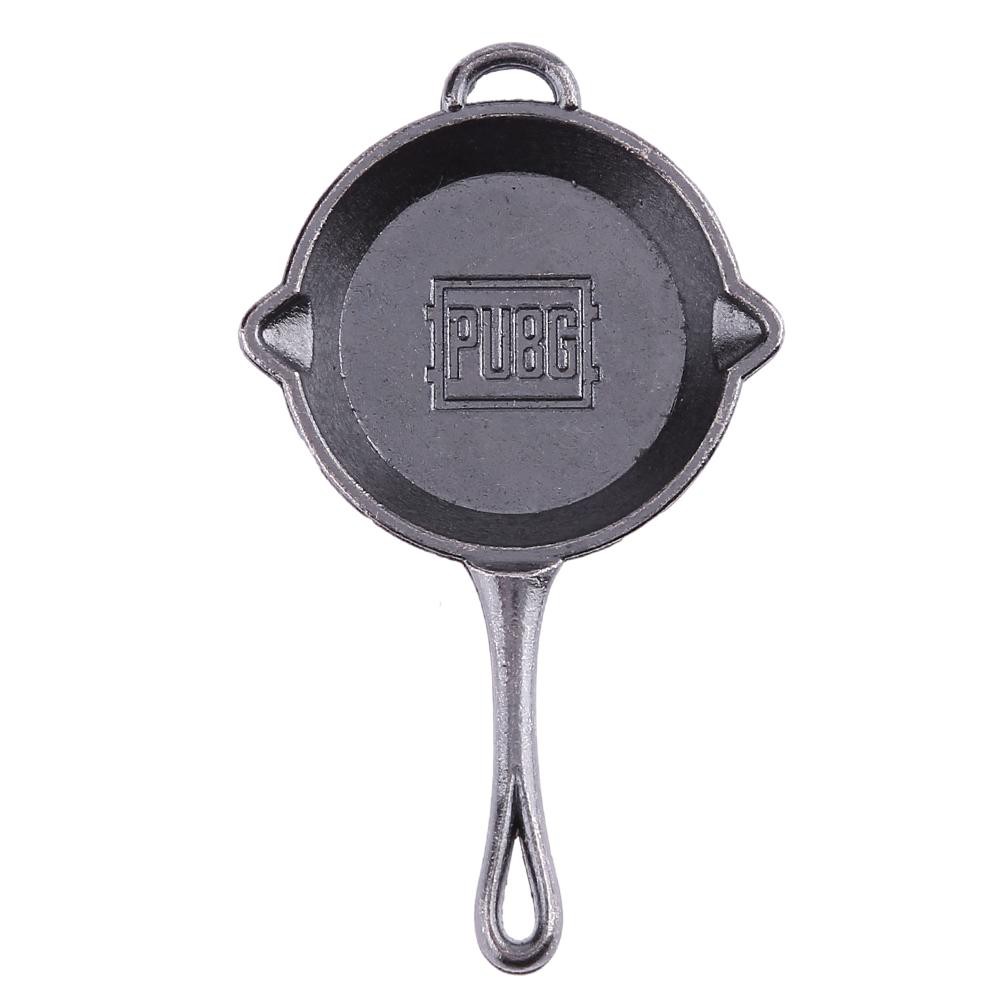 Deceble Game PUBG Battleground Cosplay Pan Weapons Rusting Model Key Chain Keyring