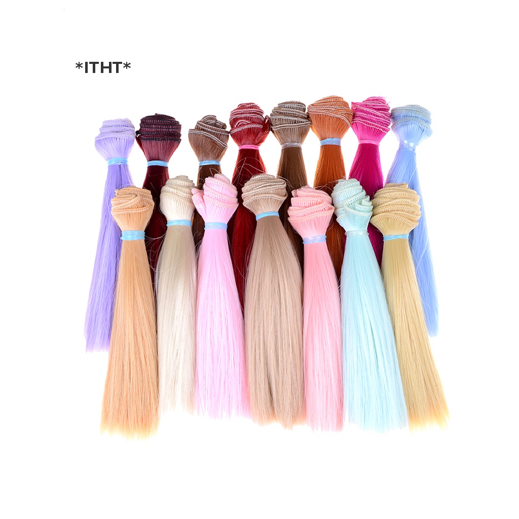 Bộ tóc giả dài 15cm dày dặn nhiều màu sắc dành cho búp bê 1 / 3 / 1 / 4 1 / 6 bjd