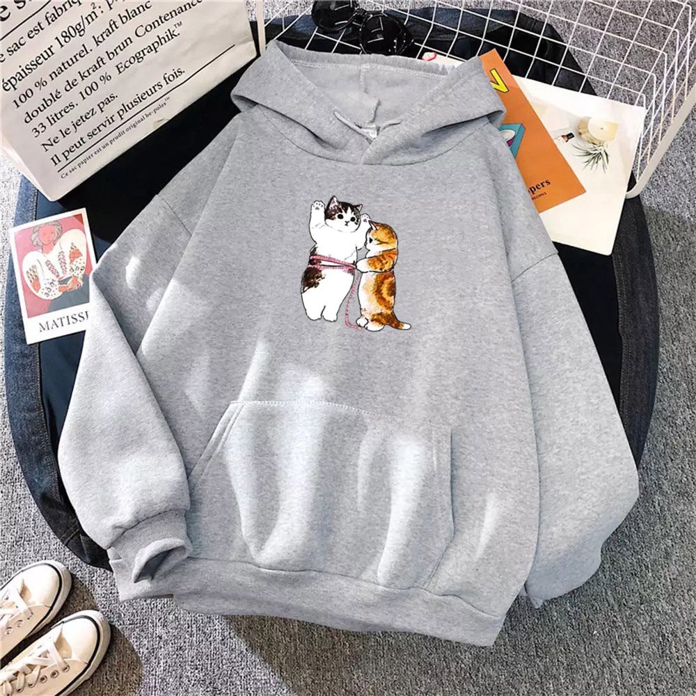 ÁO HOODIE NAM NỮ IN MÈO KUTE (NHIỀU MÀU)