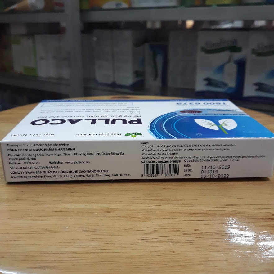 Viên uống Pullaco giảm ho đờm khò khè khó thở