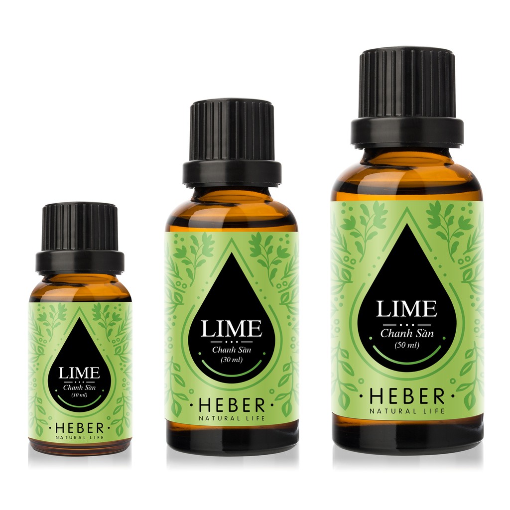 Tinh Dầu Chanh Sần Heber Natural Life- Lime, Cao Cấp Nhập Khẩu, Thiên Nhiên Nguyên Chất Xông Phòng, Chai 10ml/30ml/50ml