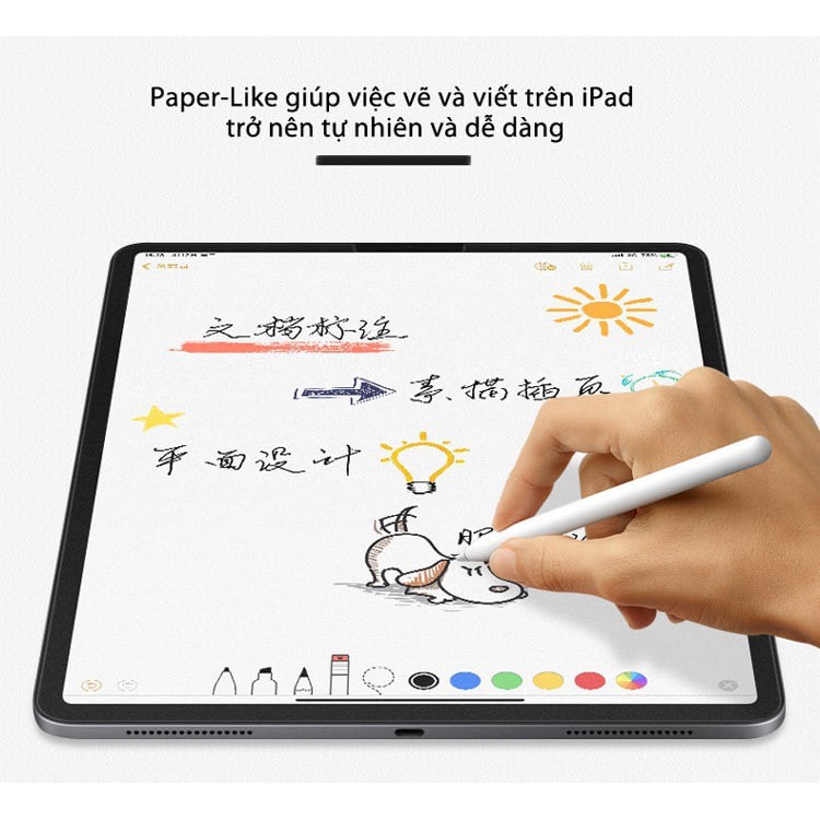 Dán màn hình Ipad Paper-like chống vân, ánh xanh cảm giác vẽ trên giấy paperlike -air 9.7 10.2 10.5 11 12