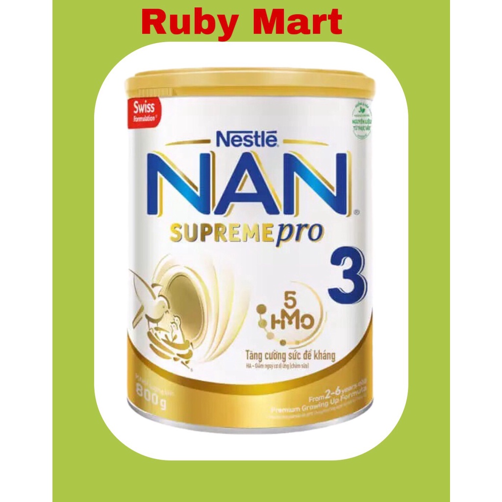 (Mẫu Mới) Sữa bột Thuỵ Sĩ NAN Supreme Pro số 3 800g