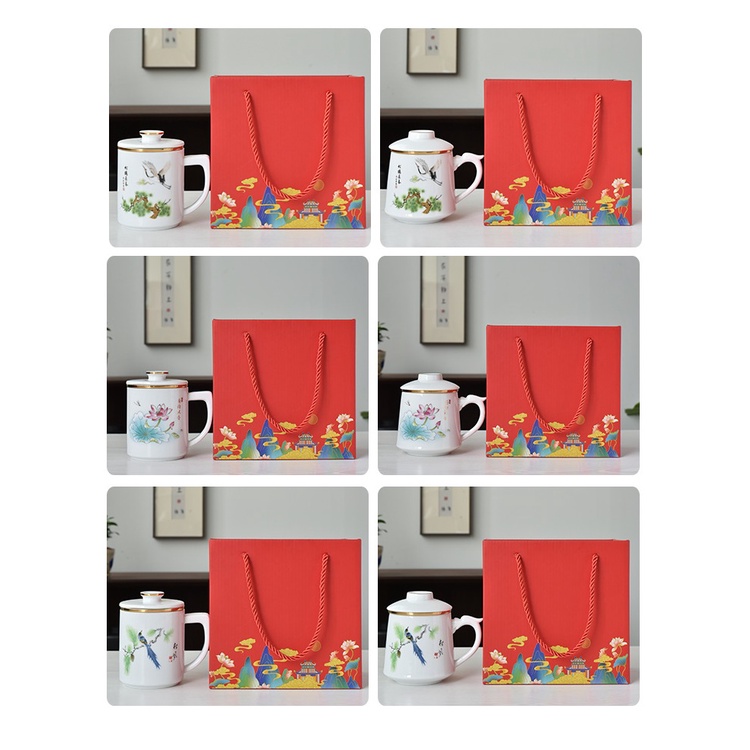 Ly cốc sứ pha trà có lõi lọc và nắp đậy dung tích 430 ml tới 450 ml (Kèm Hộp Quà Tặng Cao Cấp)