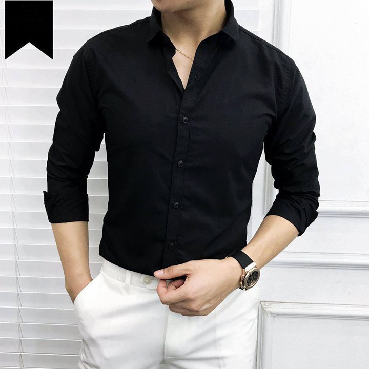 Áo Sơ Mi Nam Trắng Trơn Chất Lụa Mềm Mịn | BigBuy360 - bigbuy360.vn