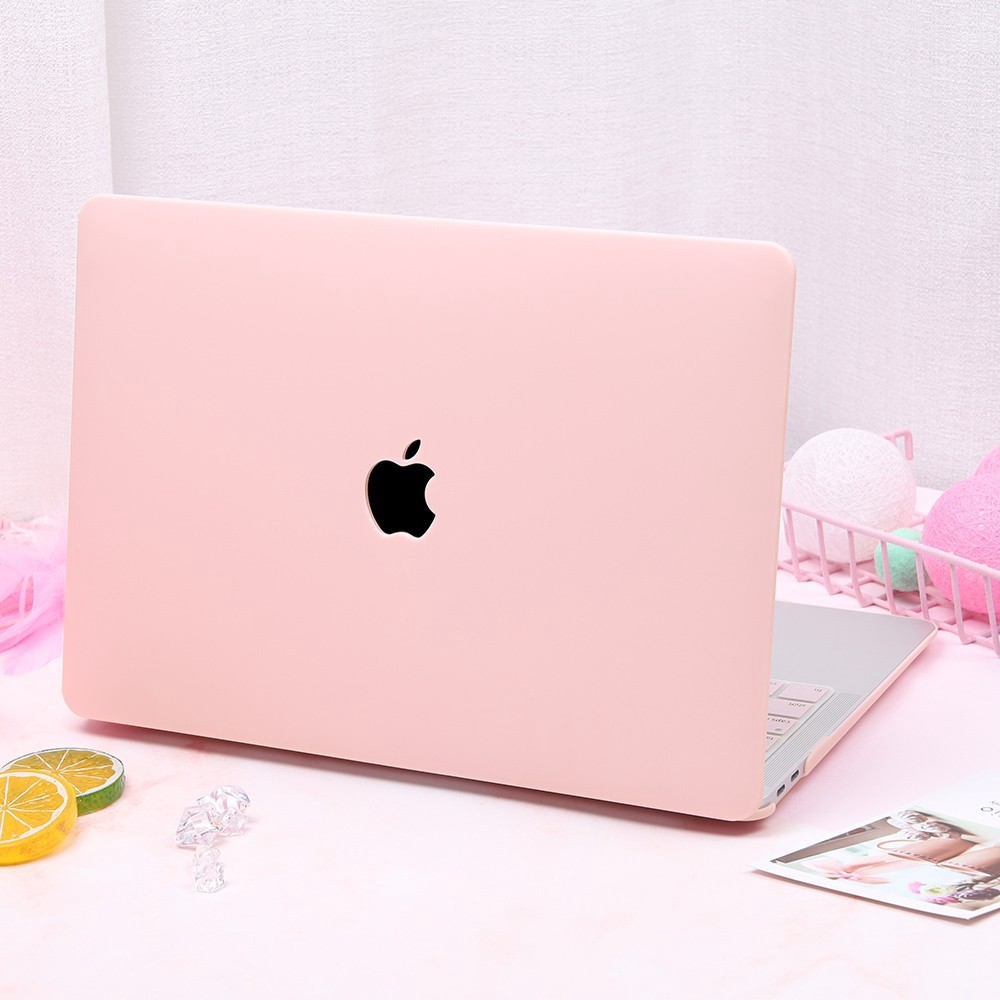 Combo 4in1 Case,Ốp Macbook Màu Hồng Pastel (Tặng Kèm Miếng Dán Màn Hình,Nút Chống Bụi,Kẹp Chống Gãy Sạc)