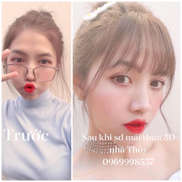 Mái Thưa 3D Tóc Thật 100% ❤️ Có Da Đầu Loại Dài Đẹp - Full Box ❤️