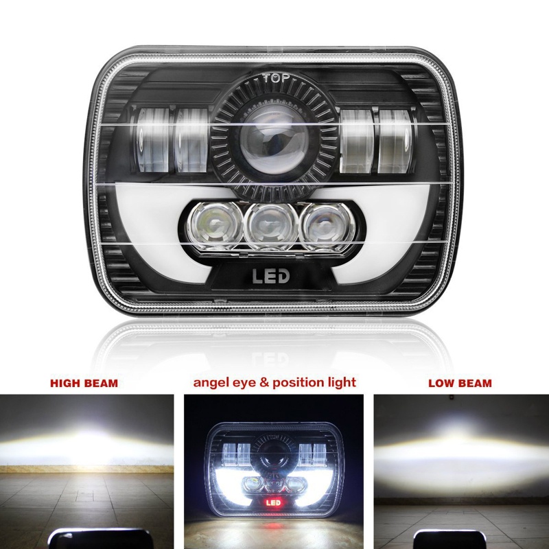 Đèn Pha 7 LED Hình Vuông Dành Cho Xe Jeepwangler