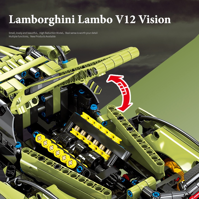 Đồ Chơi Lắp Ráp Mô Hình Siêu Xe TECHNIC Lamborghini Lambo V12 Vision SY8553 Với 1039 PCS