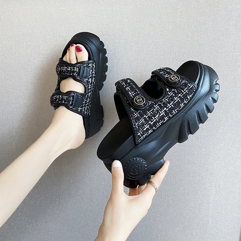 Dép Quai Ngang Đế Dày Phong Cách Hàn Quốc Thời Trang Mùa Hè Mới