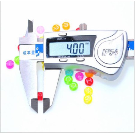 5-10-25gam Hạt tròn trong nhiều màu in chữ trắng 4x7mm