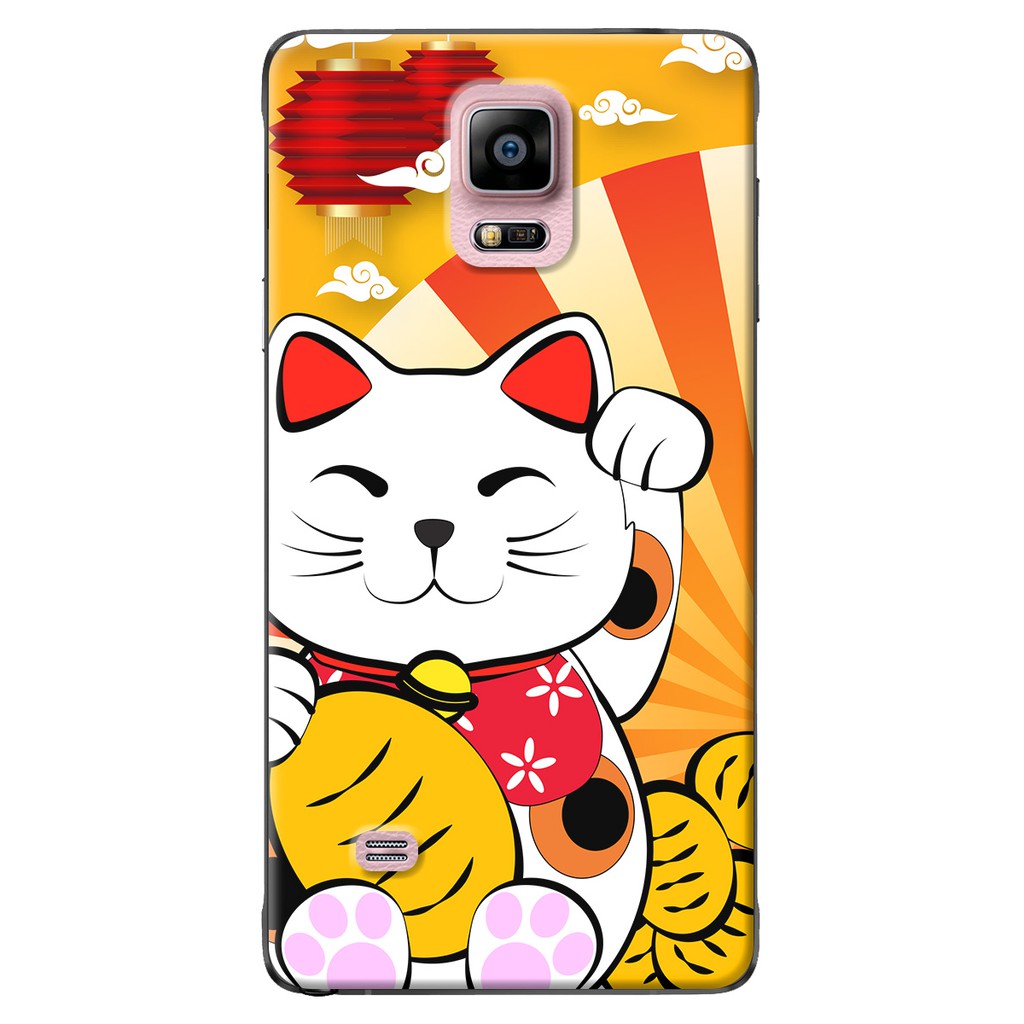 Ốp lưng dành cho Samsung Galaxy Note 4, Note 5, Note 7, Note 8, Note 9 in hình Mèo thần tài hoàng kim