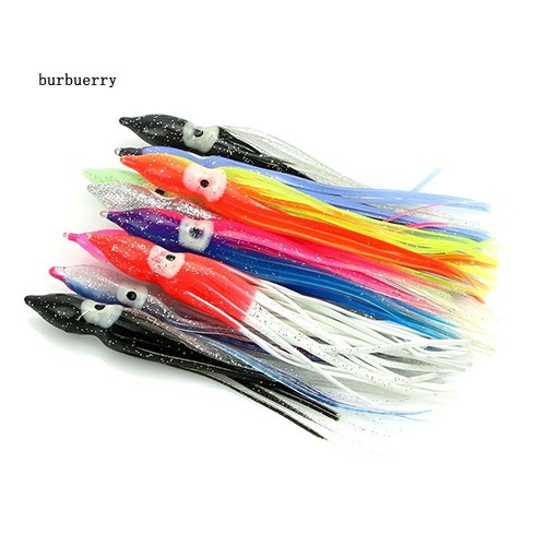 Bộ 10 Mồi Câu Cá Hình Bạch Tuộc Mềm Phát Sáng Độc Đáo