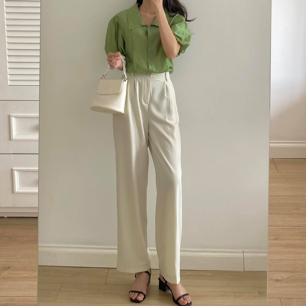 Quần ống suông cài cúc _ Q0073